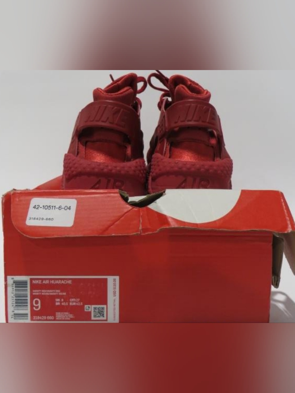 Nike Air Huarache "Varsity Red" Sneakers Men's Size 9 Used Exc/Box - Picture 10 of 14
